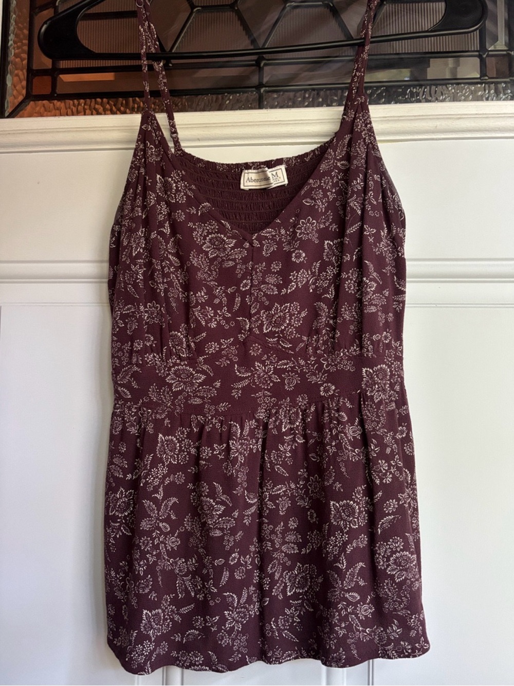 Abercrombie & Fitch Burgundy Floral Peplum Camisole Tank Top
